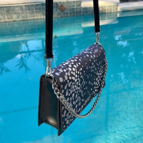 Kate Spade Cameron Convertible Crossbody Black with Multi-Colored Dots - Picture 7 of 16